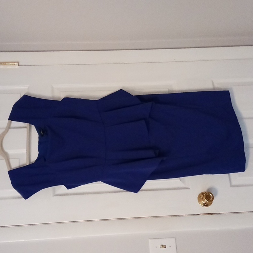 Lane Bryant dress blue layered sleeveless capped shoulder size 14 midi